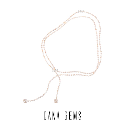 CANA GEMSPD0148 多种戴法小米珠珍珠毛衣链 天然淡水优雅项链