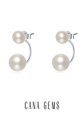 CANA GEMS PD0649 双珠珍珠耳钉.两戴 珍珠耳钉简约气质耳饰银针