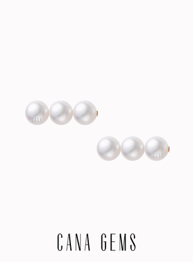 CANA GEMS天然淡水珍珠平衡木耳钉 通勤气质知性温柔风时尚气质