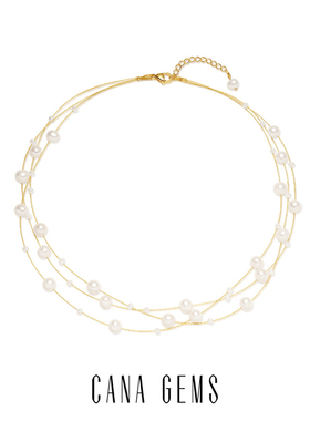 CANA GEMS PD0494 三层钢绳珍珠满天星项链手链 高级感轻奢配饰