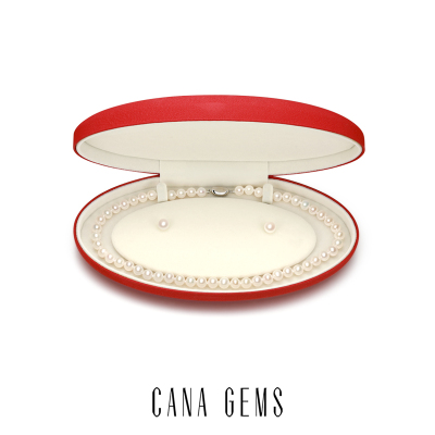 CANA GEMS【限量礼盒】 7mm经典银扣珍珠项链+8mm小馒头珍珠耳钉