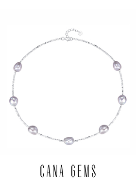 CANA GEMS 碎银子灰色巴洛克珍珠项链 轻奢高级感淡水珍珠 PD0378