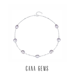 轻奢高级感淡水珍珠 碎银子灰色巴洛克珍珠项链 PD0378 GEMS CANA
