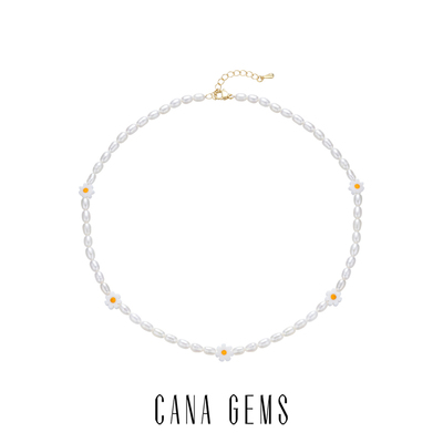 CANA GEMS 小雏菊小米珠项链 日常百搭小众轻奢高级感项链 PD0418