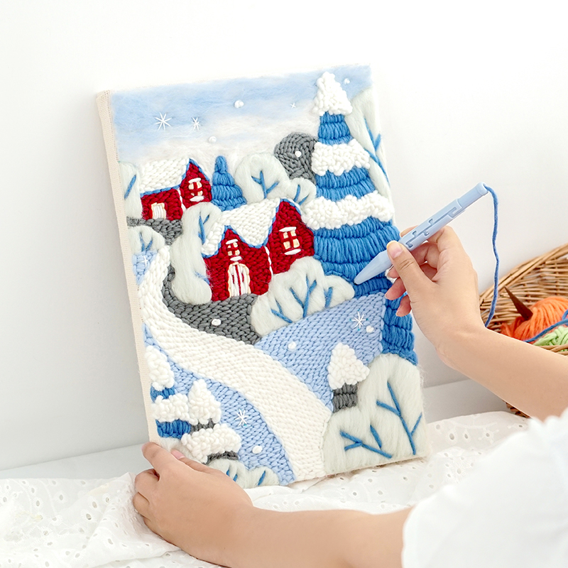 漫织生活俄罗斯戳戳绣diy材料包戳针毛线装饰挂画礼物戳戳乐