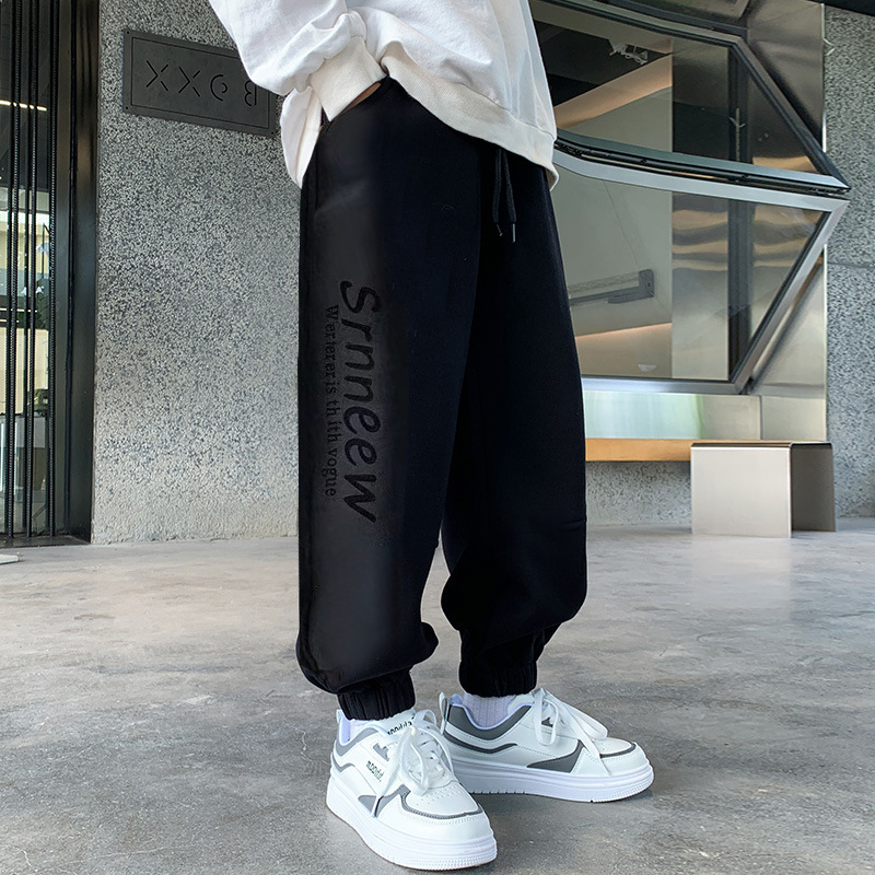 男童秋冬季裤子2024新款百搭加绒加厚卫裤中大儿童宽松舒适运动裤