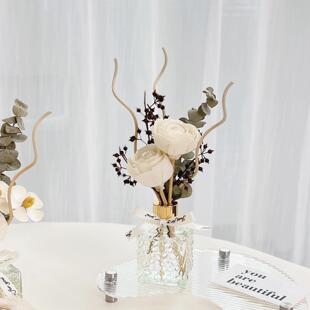 干花无火香薰摆件家用卧室内持久留香花束挥发棒小众高级房间熏香