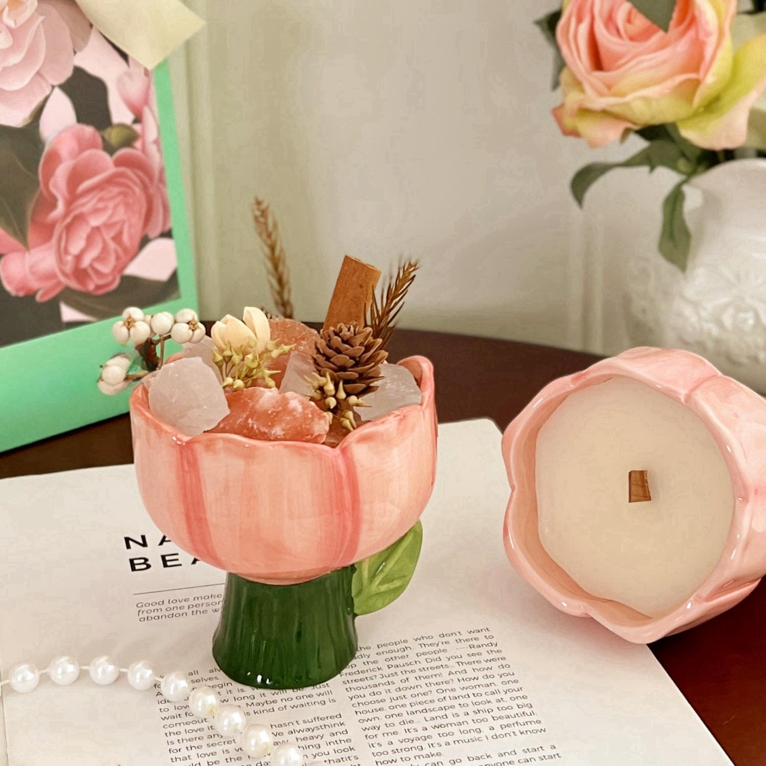 郁金香香薰晶石摆件送女友闺蜜