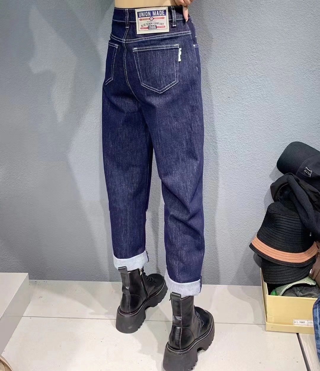 2025四季牛仔裤男友风防掉色大码