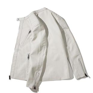 机车服仿真皮皮衣男潮大码 秋冬新品 外套修身 PU皮夹克男士 跨境男装