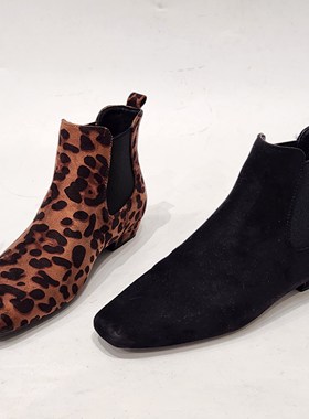59011特价清版小跟短靴豹纹马丁靴秒杀