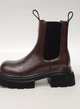 56788-1切尔西短靴女马丁靴英伦风真皮厚底显瘦烟筒靴子百搭