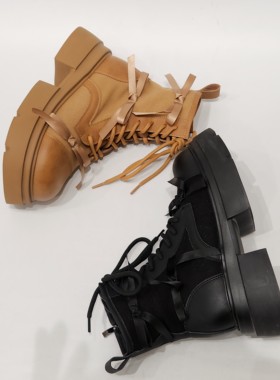 67020厚底增高甜酷蝴蝶结马丁靴女2025春秋季新款配裙子短靴