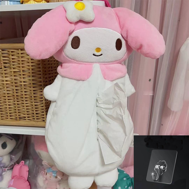 thumbnail for Xiaohongshu has the same HelloKitty cat tissue box, cute plush girl, heart-hung storage, paper towel set