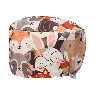 裕平鸟手术帽女纯棉口腔医生圆帽手术室专用帽医护工作帽护士花帽