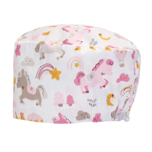 裕平鸟手术帽纯棉女护士小花帽调节扣医生圆帽手术室专用帽男透气