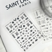 ins几何潮牌简约图案指甲贴黑色美甲贴纸装 清醒人员 饰男女生