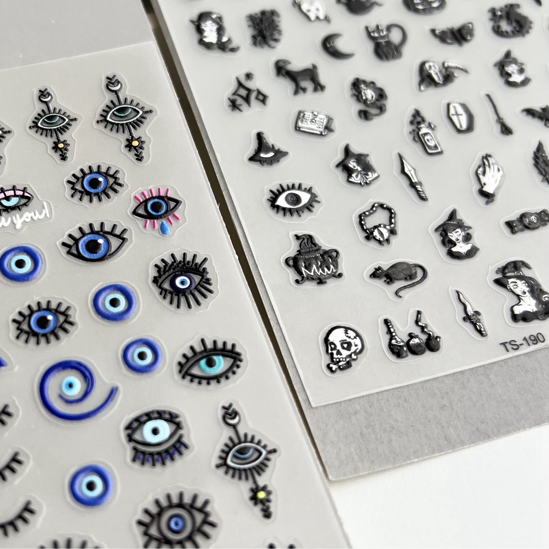 美甲贴纸暗黑风眼睛图腾