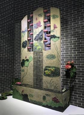 鸳鸯中式仿古工艺品假山流水喷泉盆景观家居装饰流水鸳鸯戏水摆件