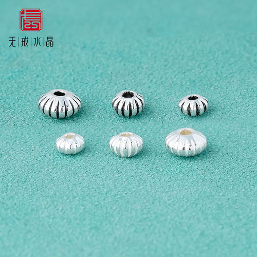 『无戒』S925纯银泰银齿轮飞碟隔片隔珠散珠配件DIY手链手绳配珠