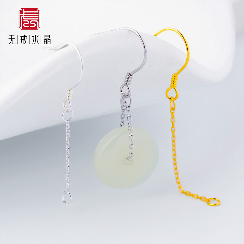 『无戒』通体s925纯银耳钩链条闭口圈diy耳坠自制耳饰配件耳环