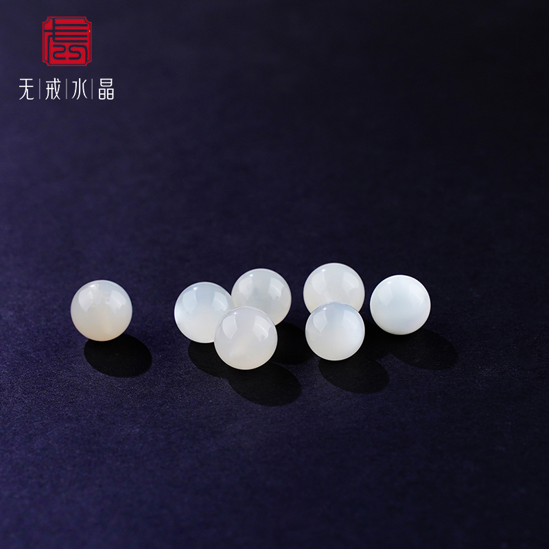 无戒天然奶油白月光水晶饰品配件