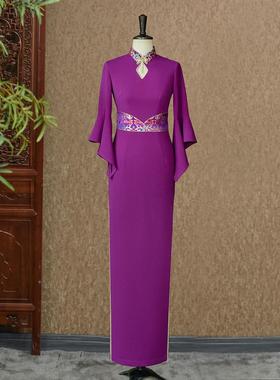 紫鸾舞风-（隆佳秀走秀旗袍112002）