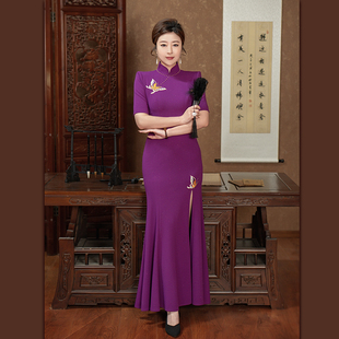 紫绡蝶萦 -（隆佳秀走秀旗袍112060）