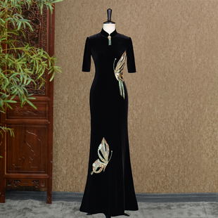 丝梦蝶舞-（隆佳秀走秀旗袍112136）