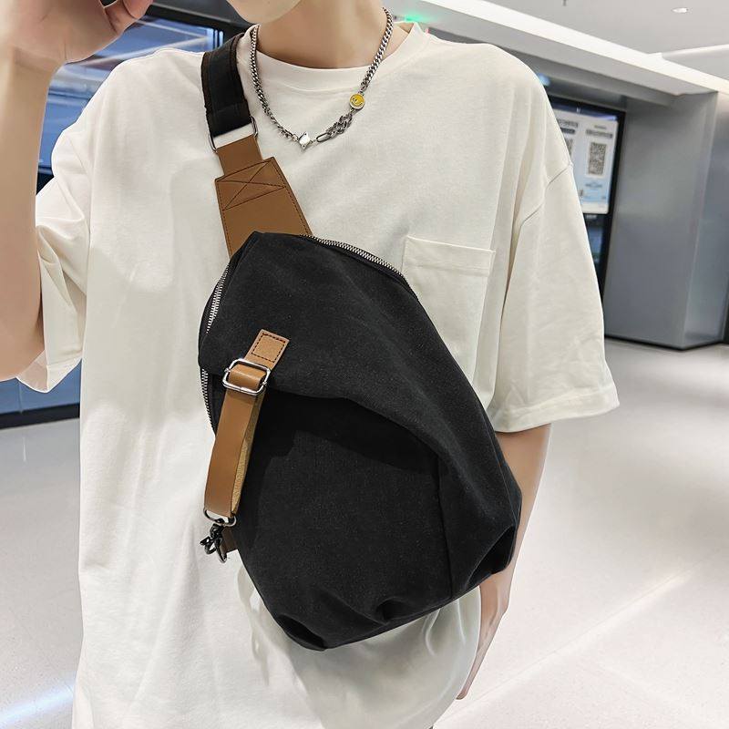 复古帆布胸包男士2025年新款斜挎包韩版时尚运动休闲单肩背包,箱包皮具/热销女包/男包,男士包袋,淘宝优惠券,粉丝福利购,淘宝优惠卷