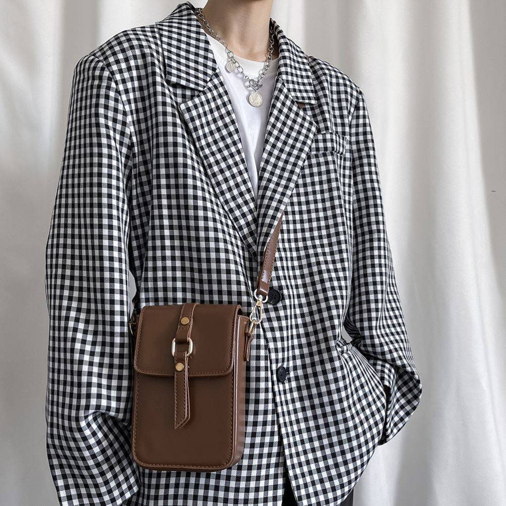 简约款韩版皮质竖款小方包ins风男翻盖盒子手机包复古单肩斜挎包,箱包皮具/热销女包/男包,男士包袋,淘宝优惠券,粉丝福利购,淘宝优惠卷