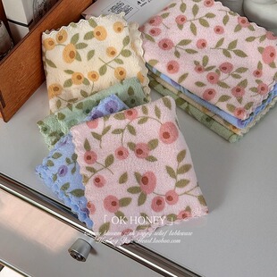 ins珊瑚绒抹布小方巾家用擦手巾吸水加厚厨房好用不沾油洗碗布