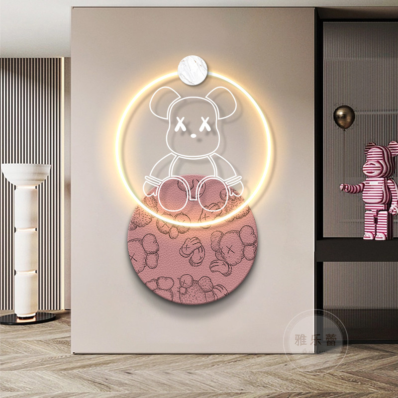 暴力熊玄关装饰画kaws客厅壁灯画