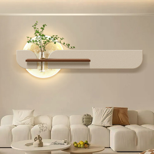 奶油风客厅水培绿植装饰画