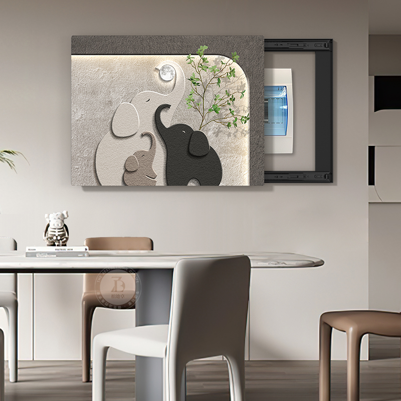 大象超薄电表箱装饰画遮挡