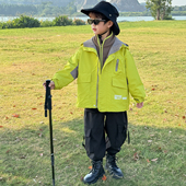 男童三合一冲锋衣儿童秋装 防风软壳中小童三防外套户外服 2026新款