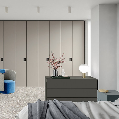 全屋定制衣柜走入式衣帽间#奶油风简约轻奢实木环保柜体 一门到顶