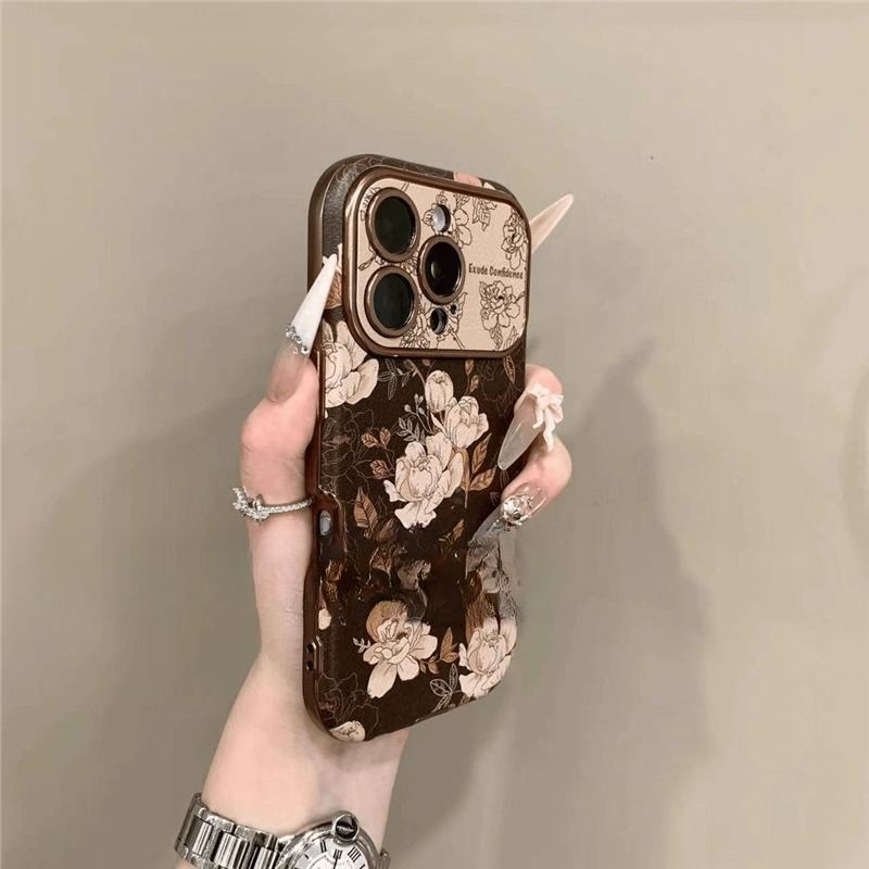 木年沛适用苹果17promax手机壳新款秋冬iPhone16复古棕油画立体花朵15Pro防摔14创意大视窗13高级感小众女款,3C数码配件,手机保护套/壳,淘宝优惠券,粉丝福利购,淘宝优惠卷