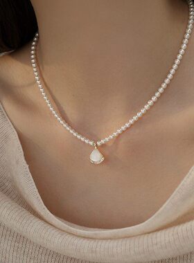 法式裙摆珍珠项链女款2026高级感