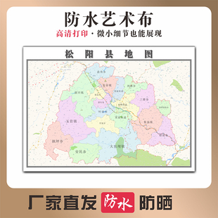 松阳县地图浙江省丽水市高清新型写真布防水行政交通区域划分贴图