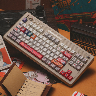 苍海月复古主题昭和米国键帽机械键盘侧刻pbt热升华wooting夜魔ex