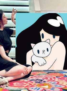 天野健维纳斯与猫挂画潮流艺术版画透明亚克力装裱相框卧室壁画