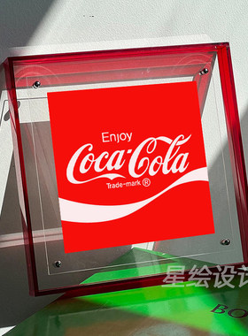 可口可乐装饰画复古美式亚克力相框画餐厅饭店画小卖部便利店摆画