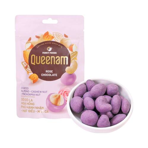 Queenam坚果仁夹心玫瑰巧克力制品75g越南进口
