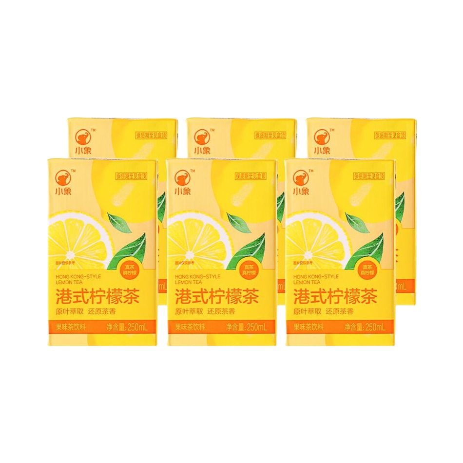 小象超市柠檬水港式风味果味茶饮料250ml添加真是柠檬原茶萃取