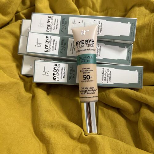 新日期 it cosmetics byebye粉底液依科美无油哑光黄黑皮非小银管
