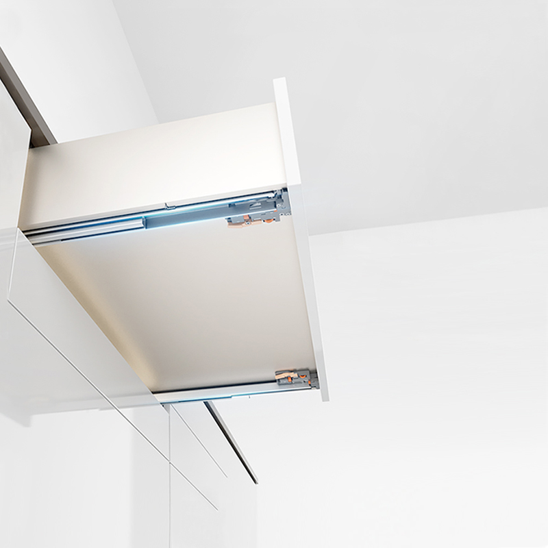 DTC东泰托 托底隐藏滑轨TS80三节同步全拉出阻尼缓冲抽屉轨道18mm