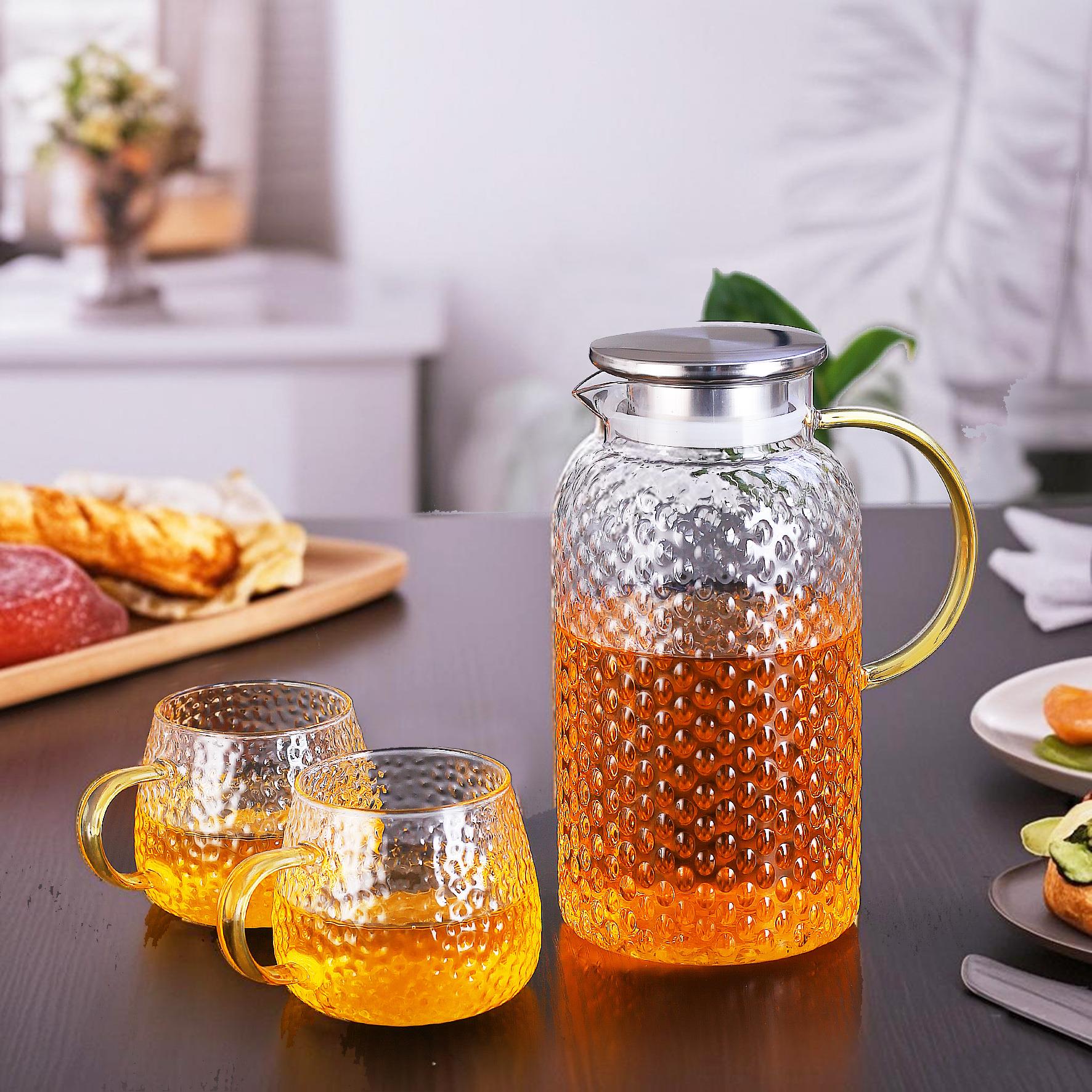 现货高硼硅玻璃水壶大容