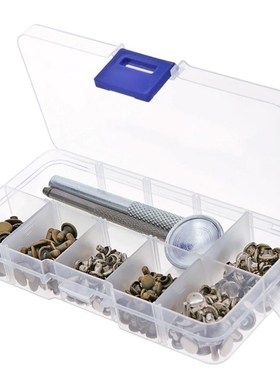 120 Set Leather Repairing Rivets Tubular Single Silver Bronz