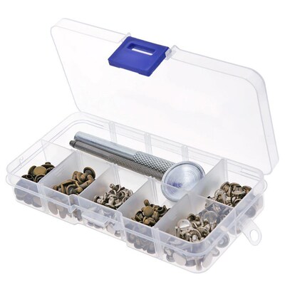 120 Set Leather Repairing Rivets Tubular Single Silver Bronz